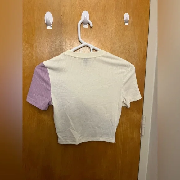 Shein X Purple and White Crop Top - Picture 2 of 3